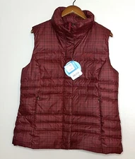 Columbia NEW Womens Mercury Maven IV Duck Down Puffer Vest Red Plaid Sz XL