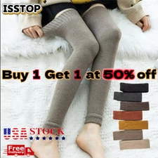 Womens Winter Warm Leg Warmers Long Knit Knitted Crochet Socks Leggings Socks US