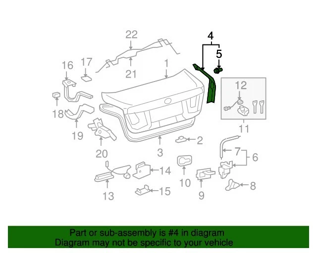 NEW OEM Trunk Opening Side Cover Left 64572-50030 for Lexus LS460 LS600h 07-09 - Imagem 3 de 4
