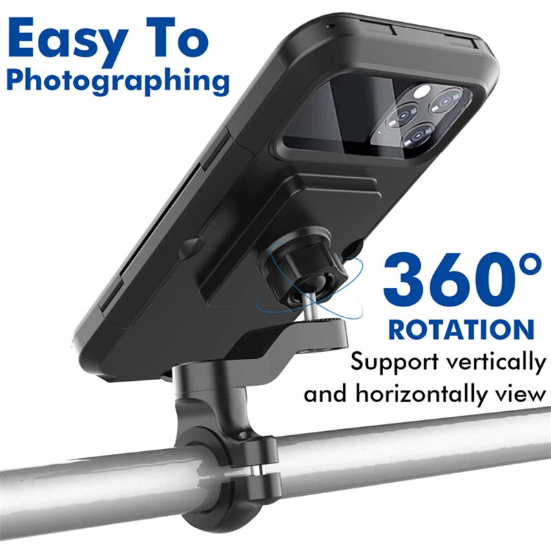 Bicycle Motorcycle Electric Bike E-Bike Handlebar Waterproof Phone Case Holder - Image 4 of 4