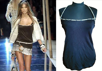DOLCE & GABBANA ~  real PYTHON trim  top ~ sz:  M ;  44  ~ AUTHENTIC