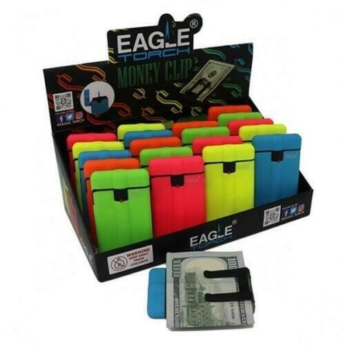 Eagle Torch Slim Neon Color Money Clip Butane Refillable- COUNT 5!!