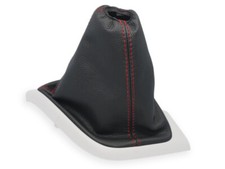 SCHALTMANSCHETTE FÜR PEUGEOT BOXER II 2006-2018 SCHALTSACK NATURLEDER NAHT ROT