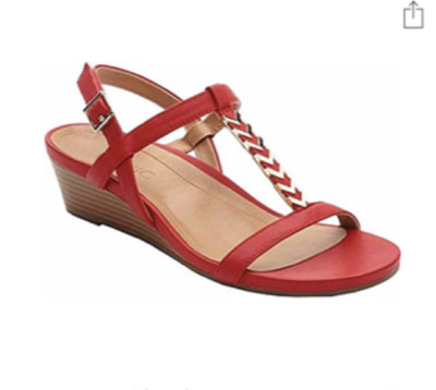 VIONIC WOMENS PORT CALI SLING BACK RED SIZE 11 SANDALS