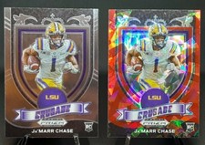 JaMarr Chase 2021 Prizm Draft Picks Crusade Red Cracked Ice RC #162 Rookie