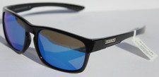 SUNCLOUD Fairfield POLARIZED Sunglasses Black/Blue Mirror NEW Smith 55