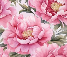 PINK PEONY FLOWER SUMMER FLORAL COMPUTER MOUSE PAD 9 x 7