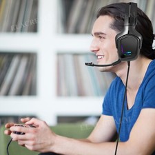 Black Wired Gaming Headsets Headphones Mic for PS5 PS4 Xbox One Switch PC RPI 3 8