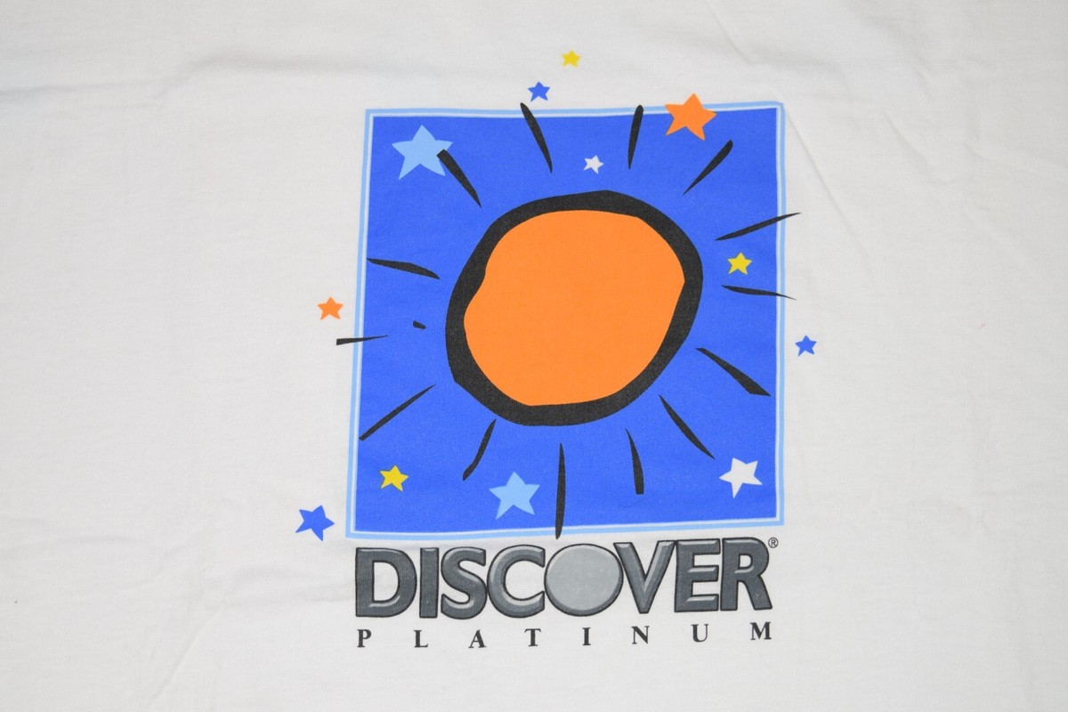 VTG GILDAN DISCOVER PLATINUM T-SHIRT CREDIT CARD 90s FINANCE