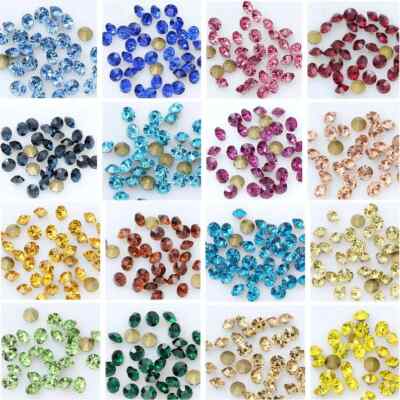 144pcs Pointed Back Rhinestones Tiny Loose Rhinestone Sparkling Crystal Beads