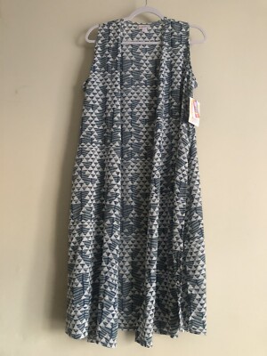 LulaRoe Women's Joy-M Sleeveless Duster Open Long Vest Beach Cover Up New