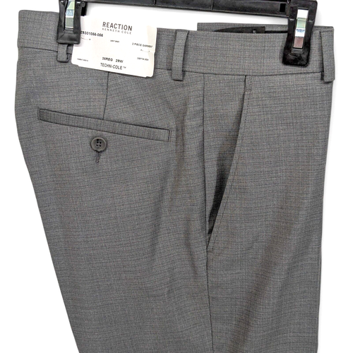 Kenneth Cole Men’s Ready Flex Slim Fit Stretch Suit Dress Pants Grey 29 x 32