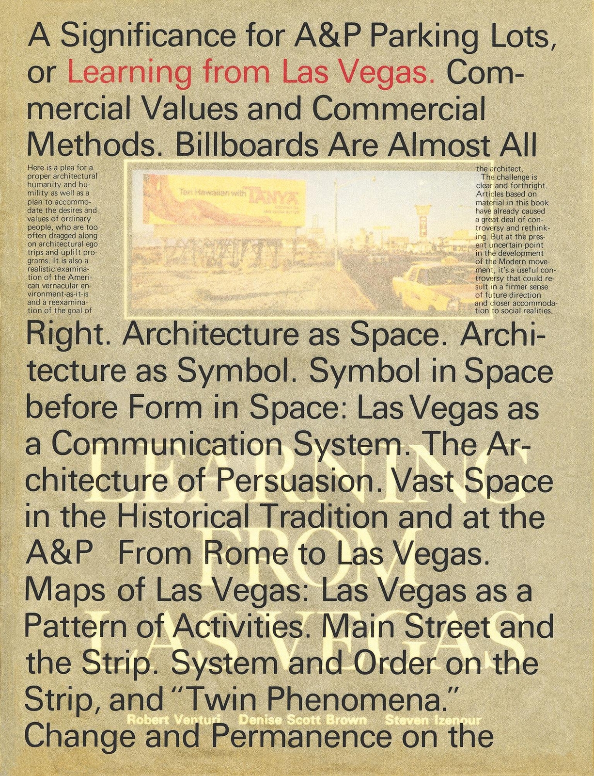 Thumbnail - Learning From Las Vegas, Facsimile Edition Robert Venturi
