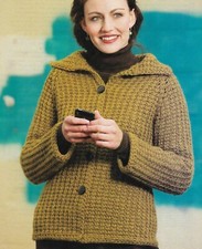 AUBREY JACKET SWEATER 5 SIZES WOMEN'S CROCHET PATTERN INSTRUCTIONS