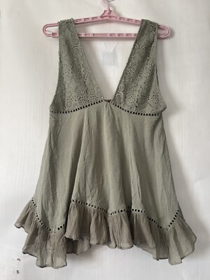 FREE PEOPLE Freya Mini Dress w/ Pockets & Lace Accents - Pale Green - XS NWOT | eBay FREE PEOPLE Freya Mini Dress w/ Pockets & Lace Accents - Pale Green - XS NWOT | eBay