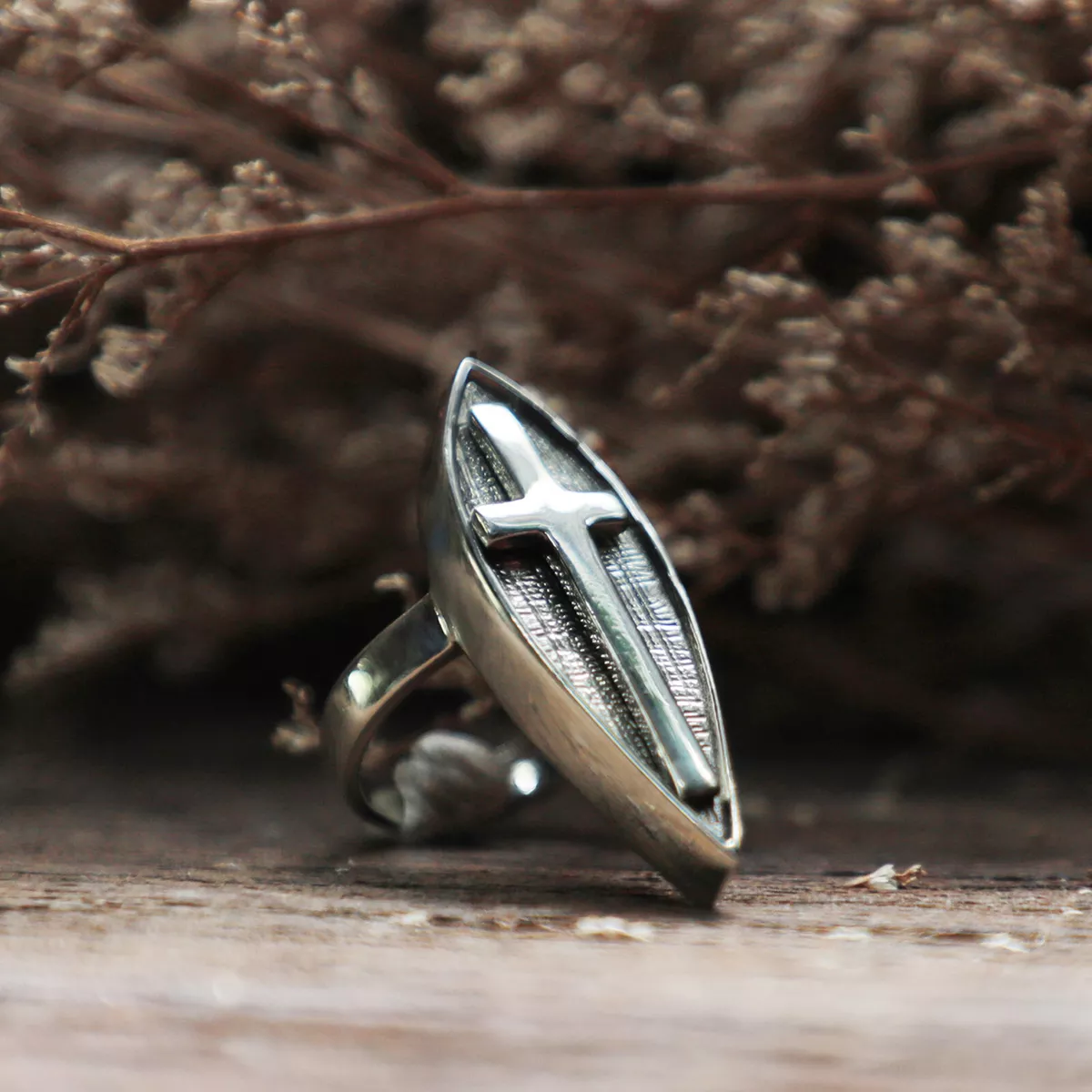 Gothic cross ring sale
