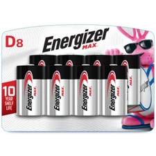 Energizer Max D Cell Alkaline Batteries 8 Count Exp. 12/2035