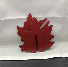 Longaberger WoodCrafts Brick Red Maple Leaf - Made in USA