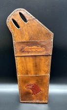 Hand Carved Leather  Side Quiver 1-1/2” Belt  6 Arrow Capacity Left Hand 🫲