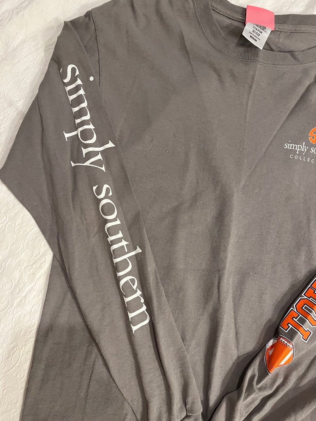 Simply Southern Football Tailgating shirt Top Medium Ladies Long sleeve