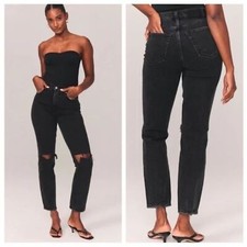 Abercrombie  Fitch The 90's Straight Ultra High Rise Jeans Size 32 14 S NWT