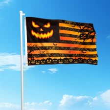 Happy Halloween Flag 3x5ft Halloween Pumpkin Flag Purple Halloween Decor