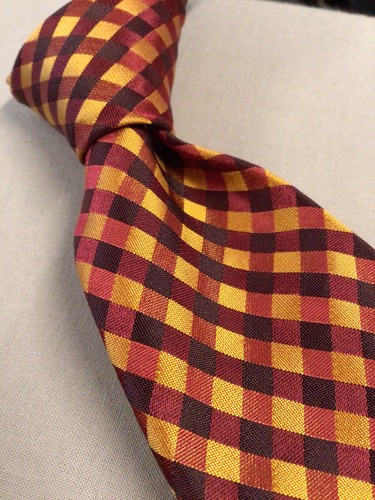 CAMILLA SMITH New York MEN'S TIE Orange Plaid 4” 100% Silk USA Excl’t Con - Picture 7 of 8