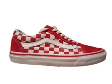 Mens Vans Off The Wall Red/White Checkered Lace Up Skate Shoes Men 6.5 Women 8.0