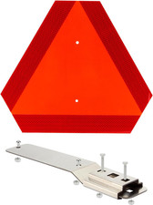 Slow Moving Vehicle Sign with Mounting Bracket Kit, Aluminum Slow Moving