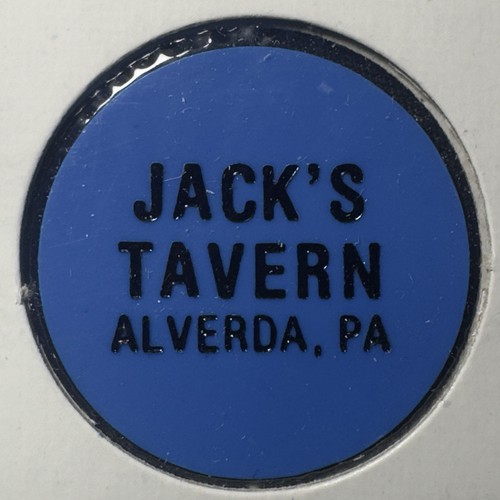 Jack’s Tavern Alverda, PA. Good For One Whiskey. Blue Plastic Token. P372 - Picture 2 of 4