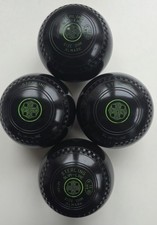 Almark Stirling Slimline /Size 2HM/Set Of 4/Black & Green Rings+Carrier.