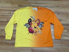 Disney Men's L Orange Sweatshirt Cotton Walt Disney Lion King World Celebration