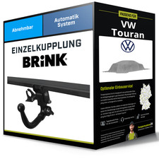Abnehmbare Anhängerkupplung für VW Touran 05.2010-05.2015 Typ 1T3 Brink NEU