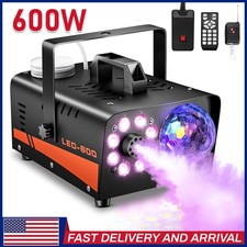 600W LED Smoke Fog Machine RGB Color Stage Fogger Effect Halloween Disco Club
