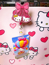 Hello Kitty Retractable Badge Reel With Badge Buddy Belt Clip