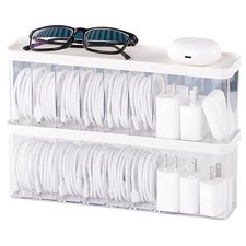 Charger Cable Cord Storage Organizer Box - Easy Storage Without Cable Ties