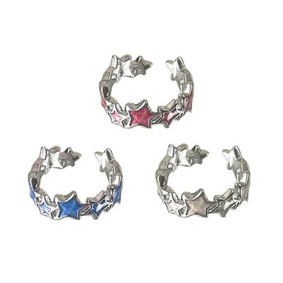 3Pcs Cute Star Wrap Adjustable Minimalist Dopamine Star Rings