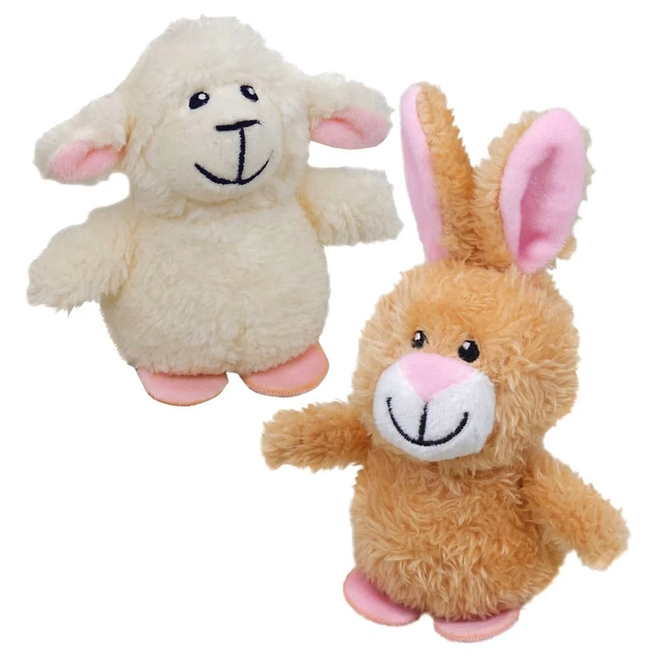 Nobby Plüsch-Katzenspielzeug Hase & Lamm - Glöckchen Catnip Katzenminze Ostern