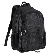 Heavy Duty Mesh Backpack, See Through College Backpack, Semi-transparent Mesh...