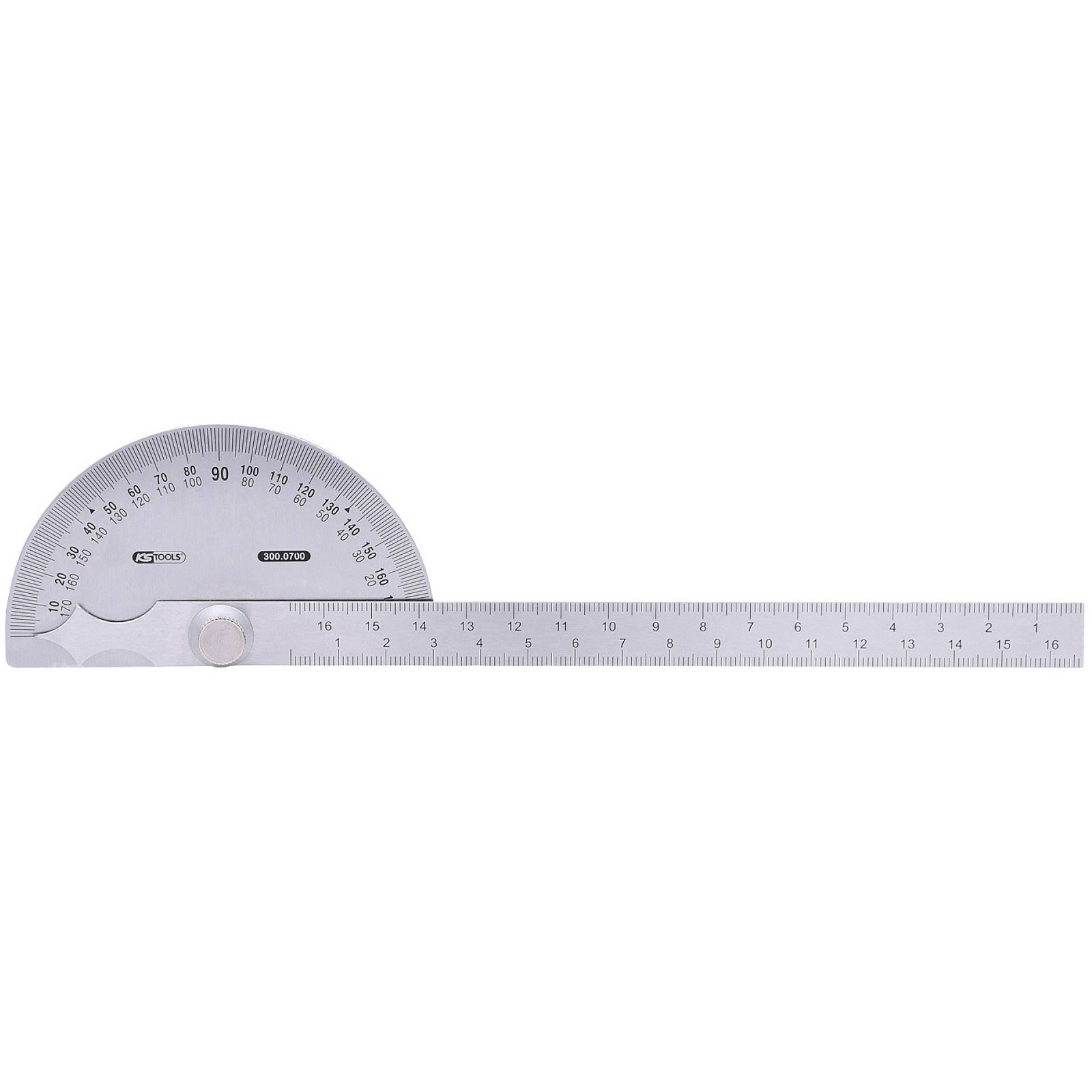 KS Tools Protractor With Rule, 220mm