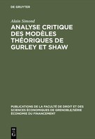 Analyse Critique Des ModèLes ThéOriques De Gurley Et Shaw Alain Simond