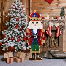 66" Christmas Nutcracker Soldier Decorations Xmas with 162 LED Warm White Lights