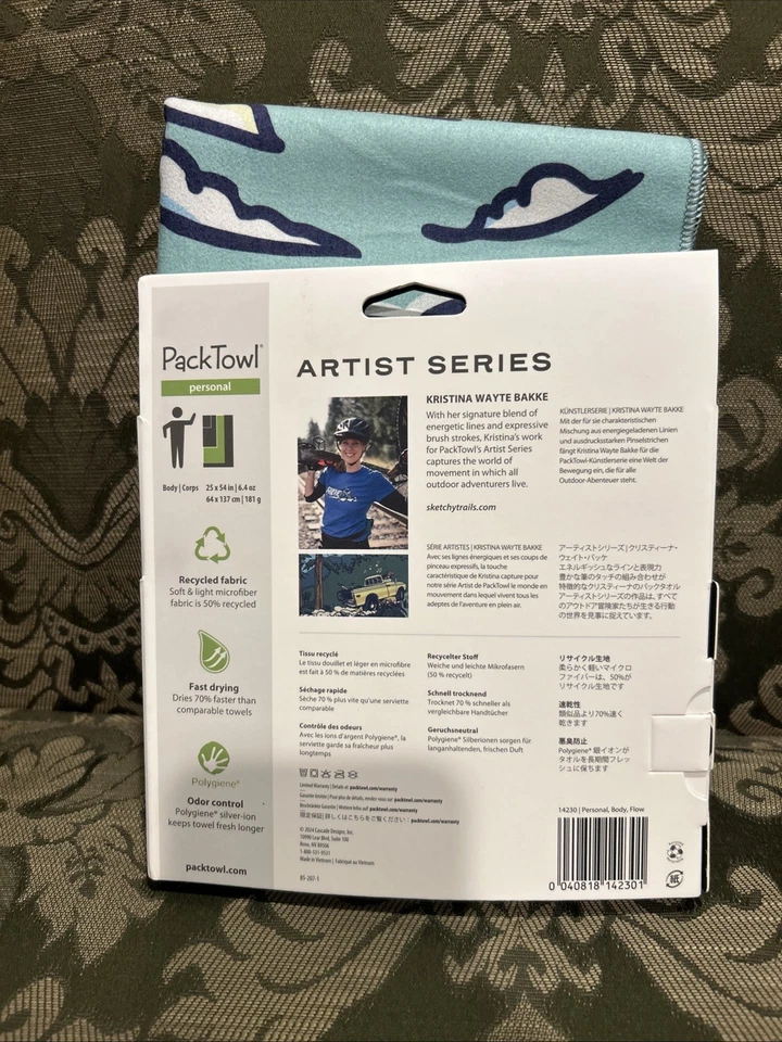 PackTowl Toalla de Camping Ultraligera Cuerpo Personal 25x54 pulgadas El secado rápido resiste el olor Foto 3 de 4