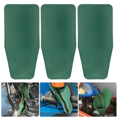 3 PCS Reusable Flexible Oil Drain Funnel Spill-Free Fluid Change Tool Universal