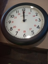 BURS353K ~ Bursar Wall Clock - Black -  24-Hr Arabic Dial