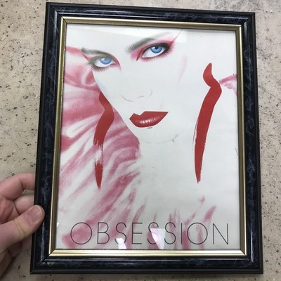 Vintage 1990 Obsession Beauty Shop Make Up Vogue Wall Decor Art Print Picture