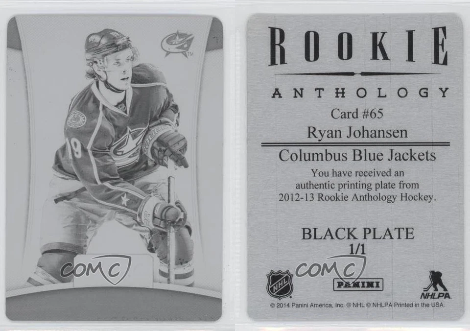 2012-13 Panini Rookie Anthology Printing Plate Black 1/1 Ryan Johansen #65 1m4 - Image 3 of 3