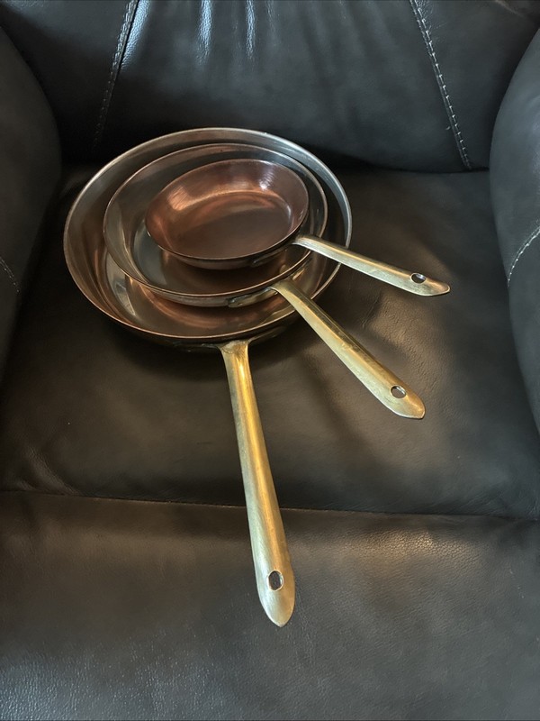 Copper Pan Set Made In Portugal Vintage