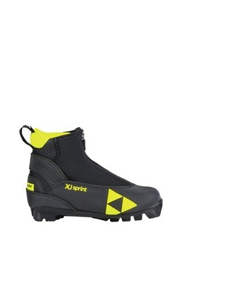 Fischer XJ Sprint Kid's Cross Country Ski Boots, Black/Yellow, K35 MY25