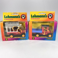 Lehmann Gnomy Double Decker Bus #963 & Truck #961 - Western Germany Friction Toy